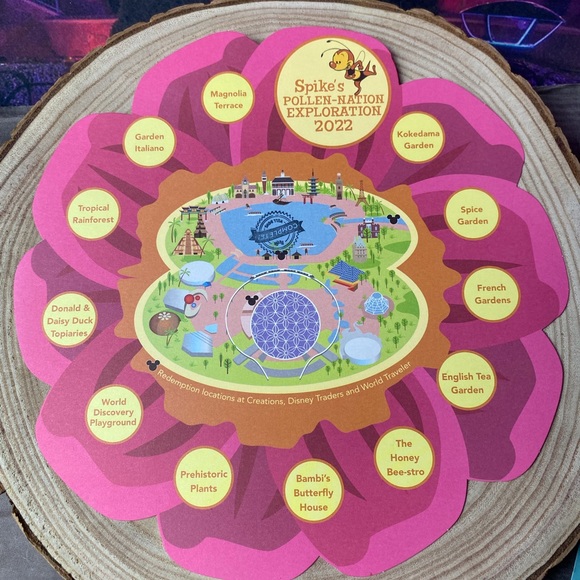 Disney Spikes Pollen Nation Exploration 2022 unused map & Stickers